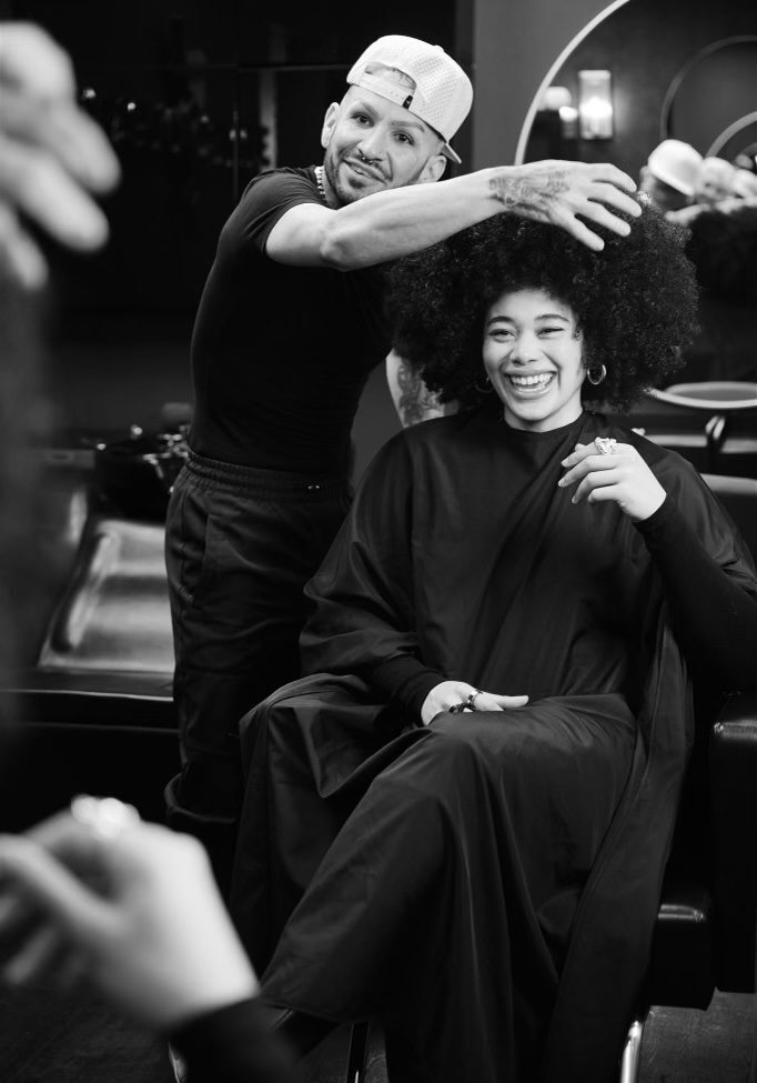 Cut, wash, and style for curly hair at Serrato Style NY, with owner Steven Serrato